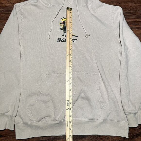 Jean-Michel Basquiat Long Sleeve Hoodie Dinosaur T-Rex Men’s Size Medium - Picture 5 of 8